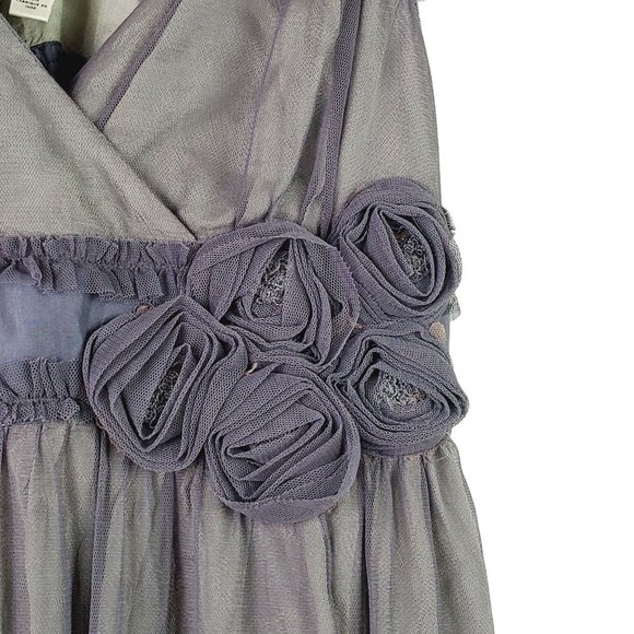 Moulinette Soeurs Tulle Dress Spirit Dress, Anthropologie, Ash Gray-Purple, Sz 2 - Picture 7 of 12